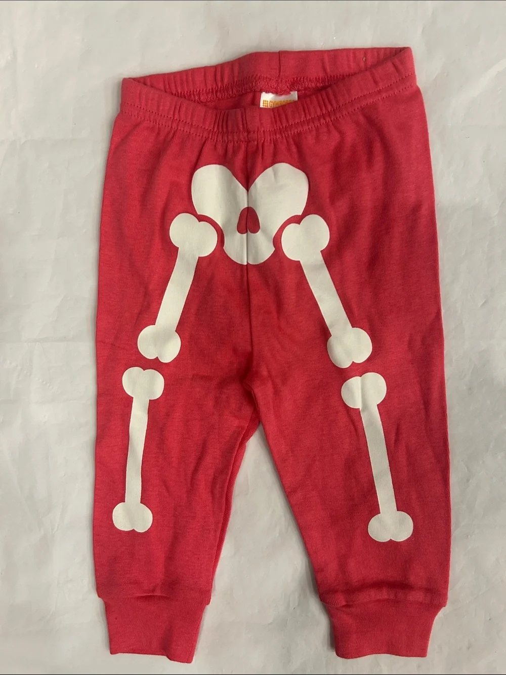 Gymboree Red Pajama Set with White Skeleton Print